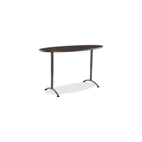 Iceberg Arc Adjustable Height Table 36X72 Oval, Walnut - Oval Top - 72" Table Top Length x 36" Table Top Width - Assembly Required - Walnut