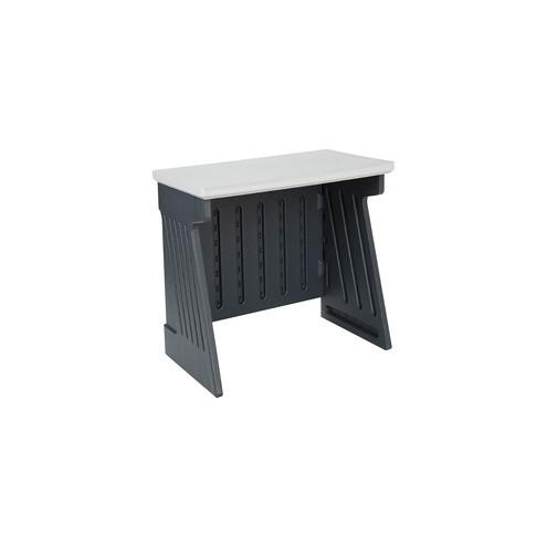 Iceberg SnapEase Computer Desk - Platinum Rectangle Top - Charcoal Gray Base - 24.50" Table Top Length x 42" Table Top Width - 30" Height - Assembly Required - Polyethylene