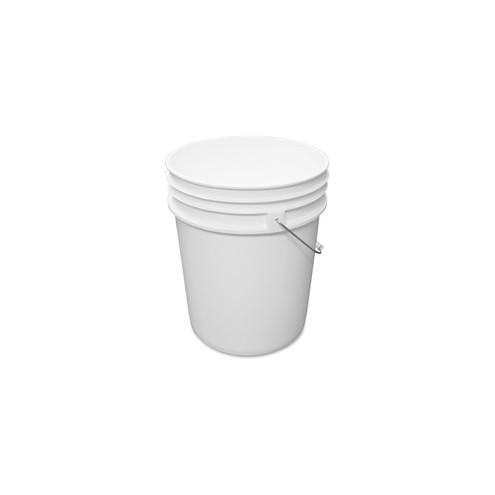 Impact Products 5-gallon Utility Pail - 20 quart - Handle, Comfortable, Acid Resistant, Alkali Resistant, Chemical Resistant, Durable - 14.5" x 11.1" - Steel, Polyethylene - White - 10 / Carton