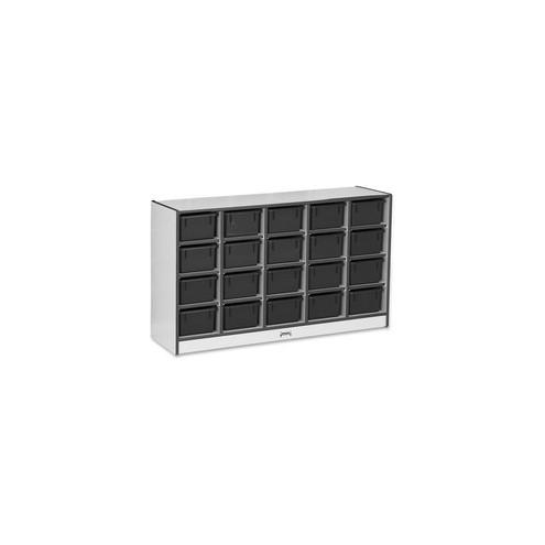 Rainbow Accents Rainbow Accents Cubbie-trays Storage Unit - 29.5" Height x 48" Width x 15" Depth - Black - Rubber - 1Each