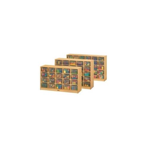 Jonti-Craft 25 Cubbie Mobile Storage - 35.5" Height x 48" Width x 15" Depth - Baltic - Acrylic, Rubber - 1Each