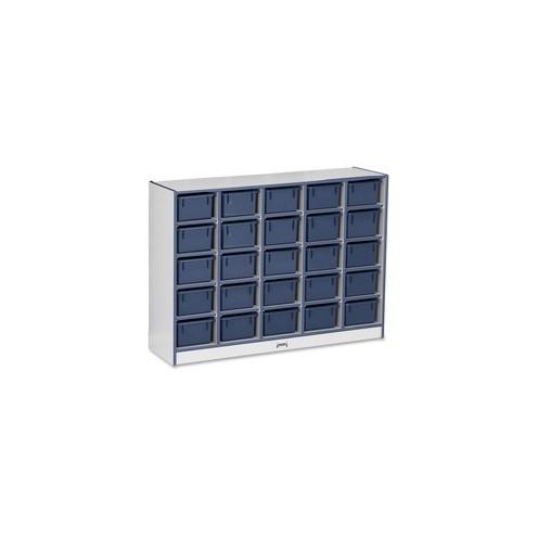 Rainbow Accents Rainbow Accents Cubbie-trays Storage Unit - 25 Compartment(s) - 35.5" Height x 48" Width x 15" Depth - Navy - Rubber - 1Each