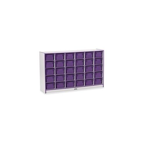 Rainbow Accents Rainbow Accents Cubbie-trays Storage Unit - 30 Compartment(s) - 35.5" Height x 57.5" Width x 15" Depth - Purple - Rubber - 1Each
