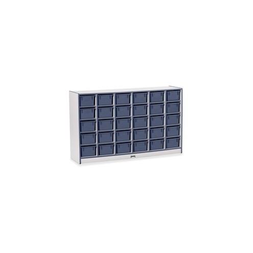 Rainbow Accents Rainbow Accents Cubbie-trays Storage Unit - 30 Compartment(s) - 35.5" Height x 57.5" Width x 15" Depth - Navy - Rubber - 1Each