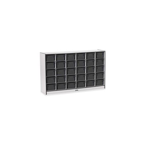 Rainbow Accents Rainbow Accents Cubbie-trays Storage Unit - 30 Compartment(s) - 35.5" Height x 57.5" Width x 15" Depth - Black - Rubber - 1Each