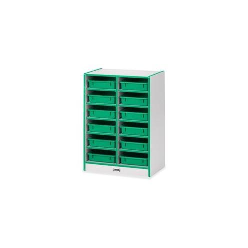 Rainbow Accents Rainbow Mobile Paper-Tray Storage - 35.5" Height x 24.5" Width x 15" Depth - Green - Rubber - 1Each
