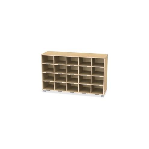 TrueModern 20-cubbie Shelf Unit - 20 Compartment(s) - 29.5" Height x 48.5" Width x 15" Depth - Baltic - Anodized Aluminum, Baltic Birch - 1Each