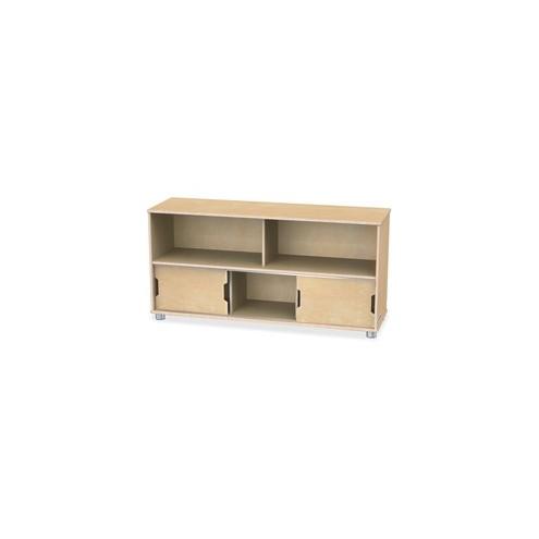TrueModern Storage Shelves - 24" Height x 48.5" Width x 15" Depth - Baltic - Anodized Aluminum, Baltic Birch - 1Each