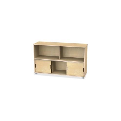 TrueModern Storage Shelves - 29.5" Height x 48.5" Width x 15" Depth - Baltic - Anodized Aluminum, Baltic Birch - 1Each