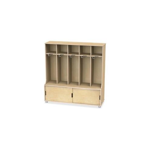 TrueModern 5-space Metal Coat Hook Cubbie Locker - 5 Compartment(s) - 50" Height x 48.5" Width x 17.5" Depth - Baltic - Anodized Aluminum - 1Each