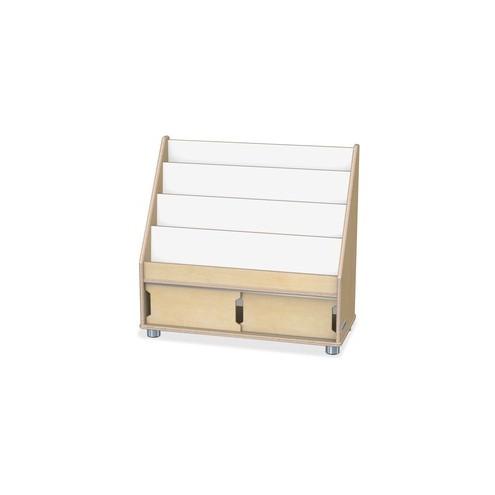TrueModern Book Rack - 4 Pocket(s) - 28.5" Height x 30" Width x 13.5" Depth - Baltic - Anodized Aluminum, Baltic Birch - 1Each