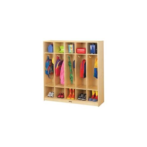 Jonti-Craft 5 Section Coat Locker - 5 Compartment(s) - 50.5" Height x 48" Width x 15" Depth - Baltic - Birch Plywood - 1Each