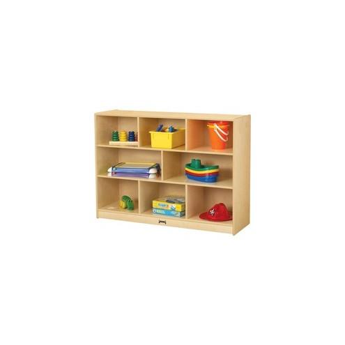 Jonti-Craft Super-Sized Kydz Mobile Storage Unit - 48" x 15" x 35.5" - Kick Plate, Stain Resistant, Non-yellowing, Sturdy, Casters - Wood Grain - Baltic Birch Plywood