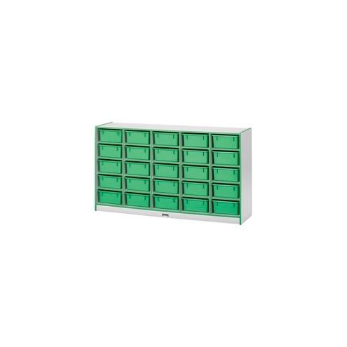 Rainbow Accents Cubbie Mobile Storage - 25 Compartment(s) - 35.5" Height x 60" Width x 15" Depth - Teal - Hard Rubber - 1Each