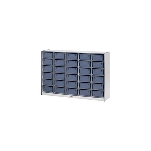 Rainbow Accents Cubbie Mobile Storage - 30 Compartment(s) - 42" Height x 60" Width x 15" Depth - Red - Hard Rubber - 1Each