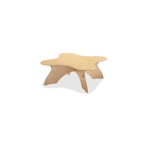Jonti-Craft Adjustable Height Blossom Table - Laminated, Maple Top - Four Leg Base - 4 Legs - 36" Table Top Length x 36" Table Top Width - Assembly Required - Acrylic, Baltic