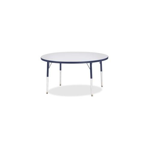 Berries Adult Height Color Edge Round Table - Laminated Round, Navy Top - Four Leg Base - 4 Legs - 1.13" Table Top Thickness x 48" Table Top Diameter - 31" Height - Assembly Required - Powder Coated