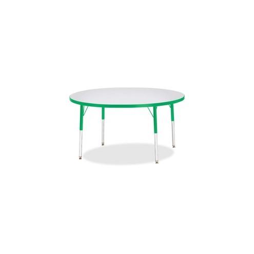 Berries Adult Height Color Edge Round Table - Green Round, Laminated Top - Four Leg Base - 4 Legs - 1.13" Table Top Thickness x 48" Table Top Diameter - 31" Height - Assembly Required - Powder Coated