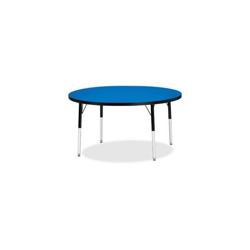 Berries Adult Height Color Top Round Table - Blue Round, Laminated Top - Four Leg Base - 4 Legs - 1.13" Table Top Thickness x 48" Table Top Diameter - 31" Height - Assembly Required - Powder Coated