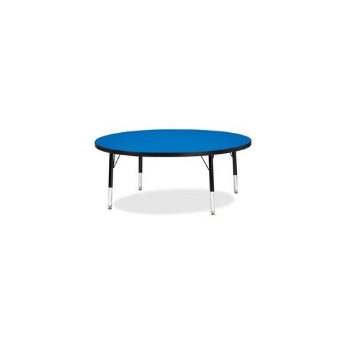 Berries Toddler Height Color Top Round Table - Blue Round, Laminated Top - Four Leg Base - 4 Legs - 1.13" Table Top Thickness x 48" Table Top Diameter - 15" Height - Assembly Required - Powder Coated