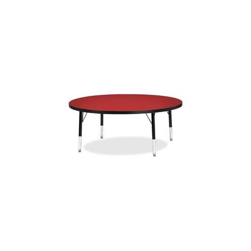 Berries Toddler Height Color Top Round Table - Laminated Round, Red Top - Four Leg Base - 4 Legs - 1.13" Table Top Thickness x 48" Table Top Diameter - 15" Height - Assembly Required - Powder Coated