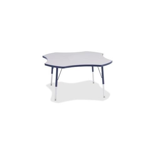 Berries Prism Four-Leaf Student Table - Laminated, Navy Top - Four Leg Base - 4 Legs - 1.13" Table Top Thickness x 48" Table Top Diameter - 31" Height - Assembly Required - Powder Coated