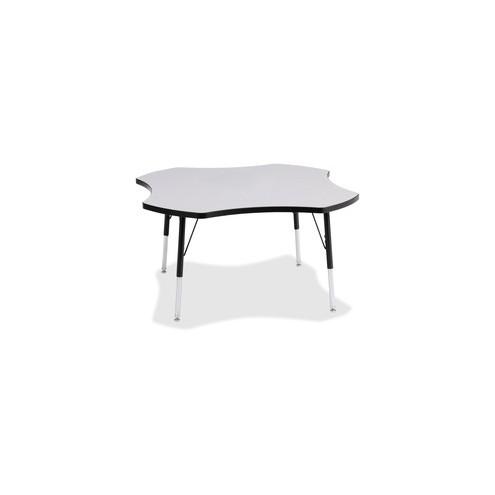 Berries Prism Four-Leaf Student Table - Black, Laminated Top - Four Leg Base - 4 Legs - 1.13" Table Top Thickness x 48" Table Top Diameter - 31" Height - Assembly Required - Powder Coated
