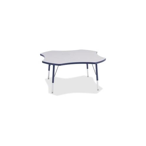 Berries Elementary Height Prism Four-Leaf Table - Laminated, Navy Top - Four Leg Base - 4 Legs - 1.13" Table Top Thickness x 48" Table Top Diameter - 24" Height - Assembly Required - Powder Coated
