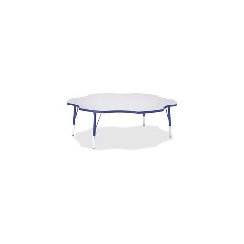 Berries Prism Six-Leaf Student Table - Gray, Laminated Top - Four Leg Base - 4 Legs - 1.13" Table Top Thickness x 60" Table Top Diameter - 15" Height - Assembly Required - Powder Coated