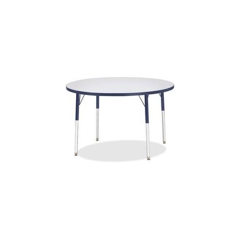 Berries Adult Height Color Edge Round Table - Laminated Round, Navy Top - Four Leg Base - 4 Legs - 1.13" Table Top Thickness x 42" Table Top Diameter - 31" Height - Assembly Required - Powder Coated