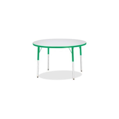 Berries Adult Height Color Edge Round Table - Green Round, Laminated Top - Four Leg Base - 4 Legs - 1.13" Table Top Thickness x 42" Table Top Diameter - 31" Height - Assembly Required - Powder Coated