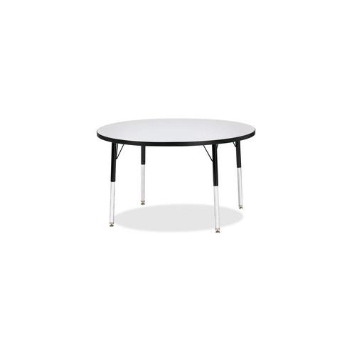 Berries Elementary Height Color Edge Round Table - Black Round, Laminated Top - Four Leg Base - 4 Legs - 1.13" Table Top Thickness x 42" Table Top Diameter - Assembly Required - Powder Coated