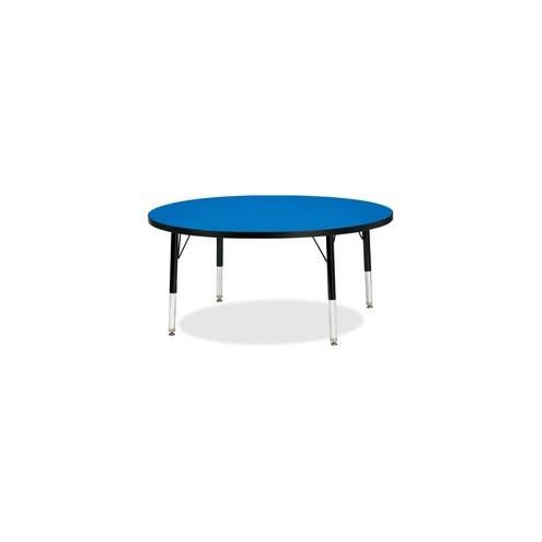 Berries Toddler Height Color Top Round Table - Blue Round, Laminated Top - Four Leg Base - 4 Legs - 1.13" Table Top Thickness x 42" Table Top Diameter - 15" Height - Assembly Required - Powder Coated