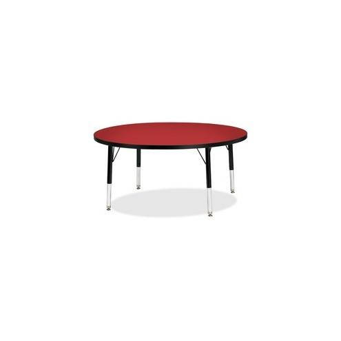 Berries Toddler Height Color Top Round Table - Laminated Round, Red Top - Four Leg Base - 4 Legs - 1.13" Table Top Thickness x 42" Table Top Diameter - 15" Height - Assembly Required - Powder Coated