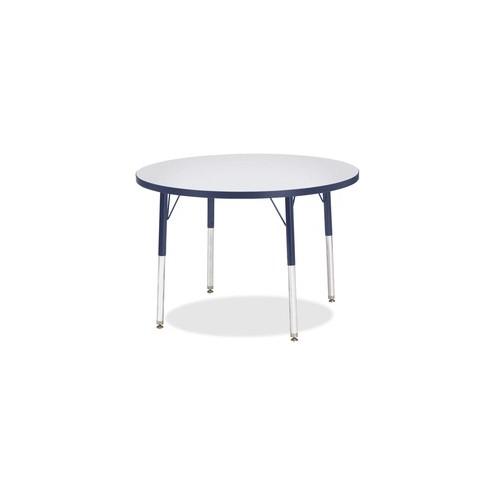 Berries Adult Height Color Edge Round Table - Laminated Round, Navy Top - Four Leg Base - 4 Legs - 1.13" Table Top Thickness x 36" Table Top Diameter - 31" Height - Assembly Required - Powder Coated