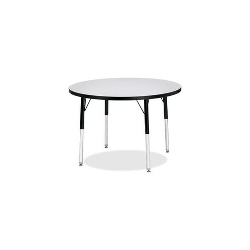 Berries Elementary Height Color Edge Round Table - Black Round, Laminated Top - Four Leg Base - 4 Legs - 1.13" Table Top Thickness x 36" Table Top Diameter - Assembly Required - Powder Coated