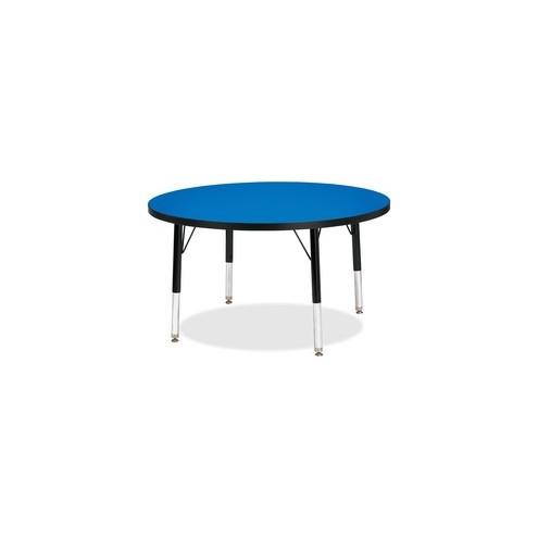 Berries Toddler Height Color Top Round Table - Blue Round, Laminated Top - Four Leg Base - 4 Legs - 1.13" Table Top Thickness x 36" Table Top Diameter - 15" Height - Assembly Required - Powder Coated