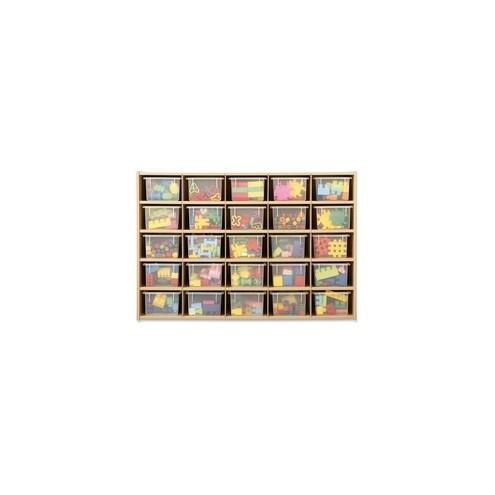 young Time Young Time 25-tray Cubbie Storage Unit - 32.5" Height x 48" Width x 15" Depth - Maple - 1Each