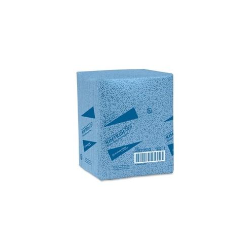 KIMTECH Prep Folded Wipers - For Automotive, Multipurpose, Display Screen - Absorbent, Heavy Duty, Lint-free, Acid-free, Solvent-free - Polypropylene - 8 / Carton - Blue