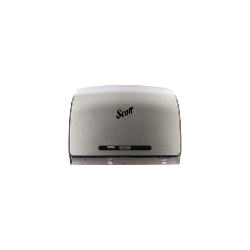 Scott Pro Jumbo Roll (JRT) Coreless Toilet Paper Dispenser - Coreless Dispenser - 6 x Roll - 5.9" Height x 14.1" Width x 10.4" Depth - Stainless Steel - Keyless Entry, Easy-to-load