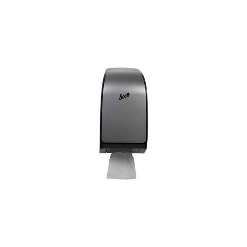 Scott Mod Hygienic Bathroom Tissue Dispenser - 2 x Full Clip, 1 x Partial Clip - 13.3" Height x 7" Width x 5.7" Depth - Faux Stainless - Translucent, See-through Design