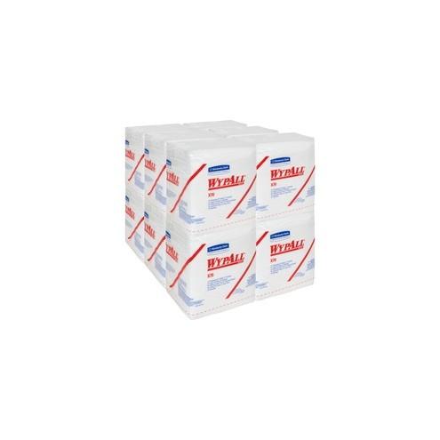 Wypall X70 Wipers - Quarter-fold - 12.50" x 12" - White - Long Lasting, Durable, Reusable, Absorbent - For Manufacturing - 76 Quantity Per Pack - 12 / Carton