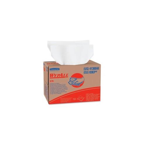 Wypall X70 Wipers Brag Box - 12.50" x 16.80" - White - Hydroknit - Durable, Absorbent, Strong, Reusable, Embossed - For Multipurpose - 152 Quantity Per Box - 1 Carton