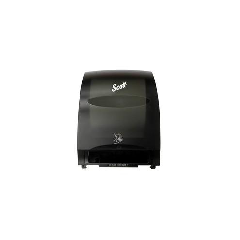 Scott Essential System Touchless Roll Towel Dispenser - Touchless Dispenser - 15.8" Height x 12.7" Width x 9.6" Depth - Smoke - Durable, Key Lock, Jam Resistant, Emergency Feed Knob, Spring Lock