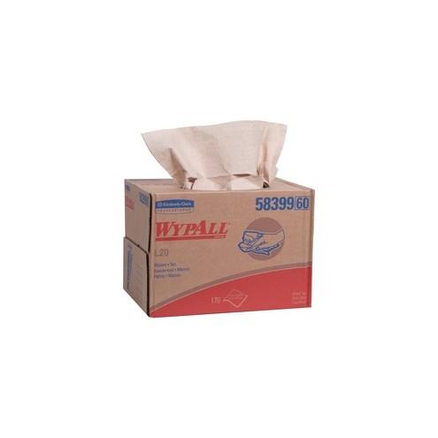 Wypall L20 Towels - 12.50" x 16.80" - Tan, Nature - Absorbent, Textured - For Multipurpose - 176 Quantity Per Box - 176 / Carton
