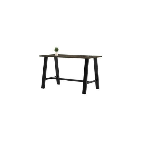 KFI Midtown Solid Wood Top Cafe Table - Wood Grain Rectangle Top - 72" Table Top Length x 36" Table Top Width - 41" Height - Assembly Required