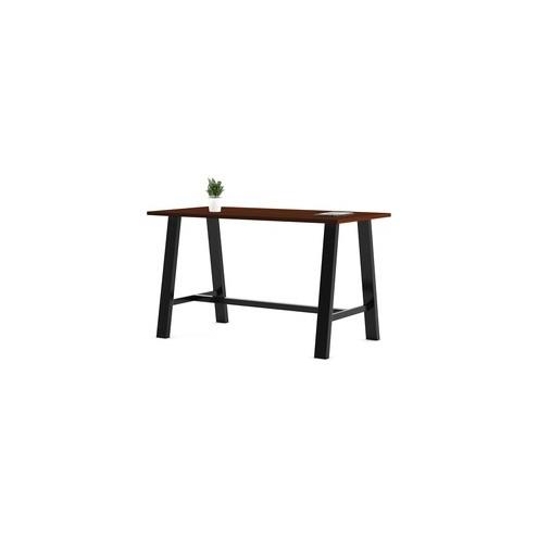 KFI HPL Laminate Top Bar-height Table - Maple Rectangle Top - Cross Beam Base - 84" Table Top Length x 36" Table Top Width - 41" Height - Assembly Required