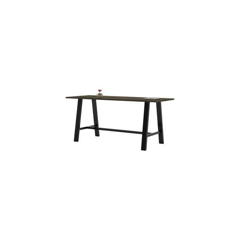KFI Midtown Solid Wood Top Cafe Table - Wood Grain Rectangle Top - 96" Table Top Length x 36" Table Top Width - 41" Height - Assembly Required