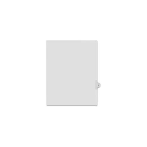 Kleer-Fax Legal Exhibit Numbered Index Dividers - Printed Tab(s) - Digit - 43 - 8.5" Divider Width x 11" Divider Length - Letter - White Divider - 25 / Pack