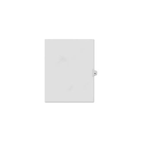 Kleer-Fax Legal Exhibit Numbered Index Dividers - Printed Tab(s) - Digit - EXHIBIT 64 - 25 Tab(s)/Set - 8.5" Divider Width x 11" Divider Length - Letter - White Divider - 25 / Pack